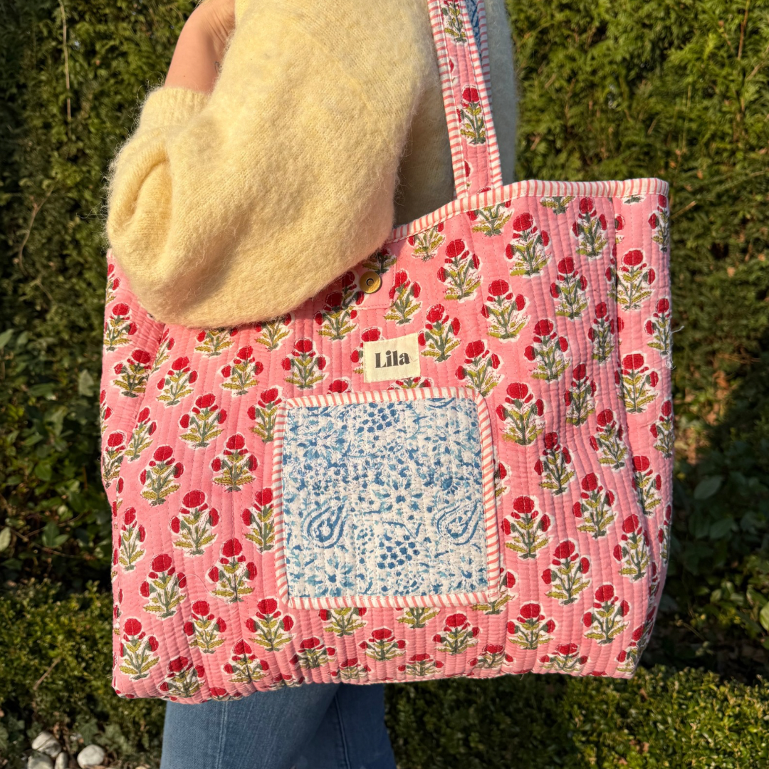 Tote Bag - Blauw - Roze - No.10