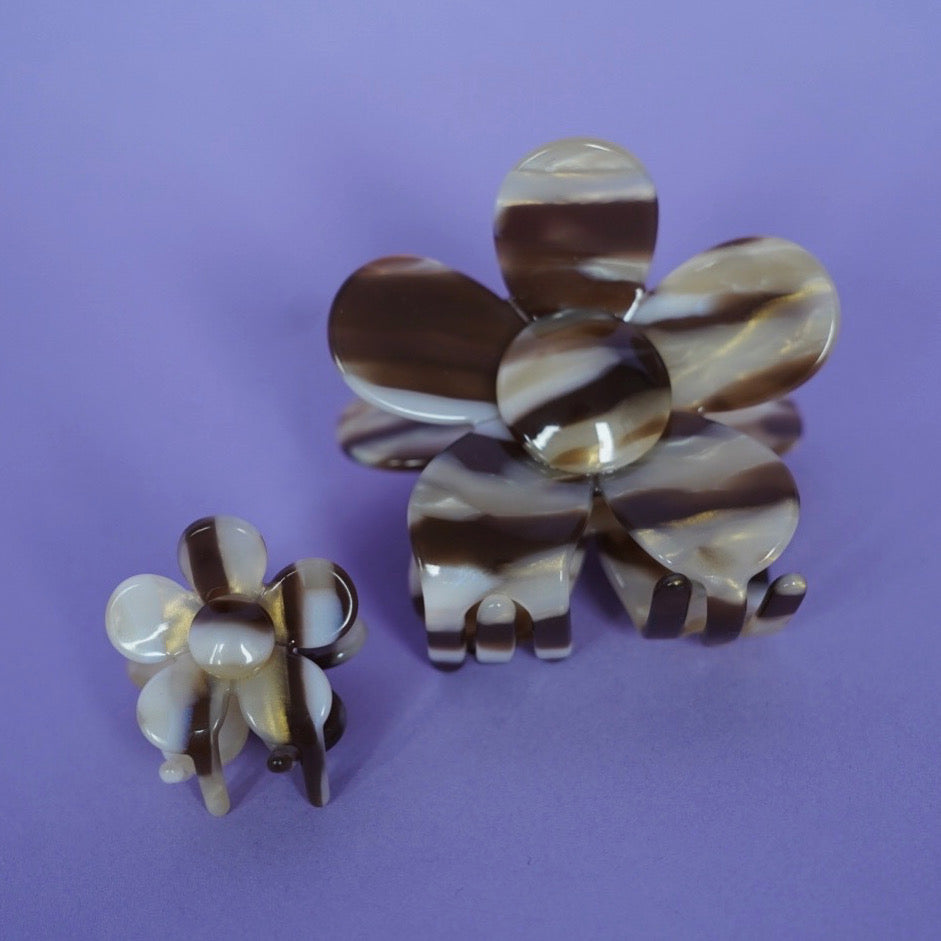 Haarspange Flower Mocca-klein
