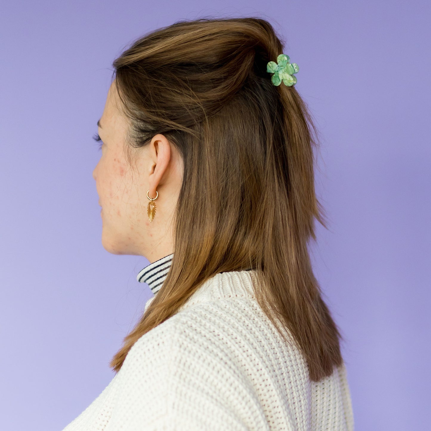 Hairclip Flower Mint-small