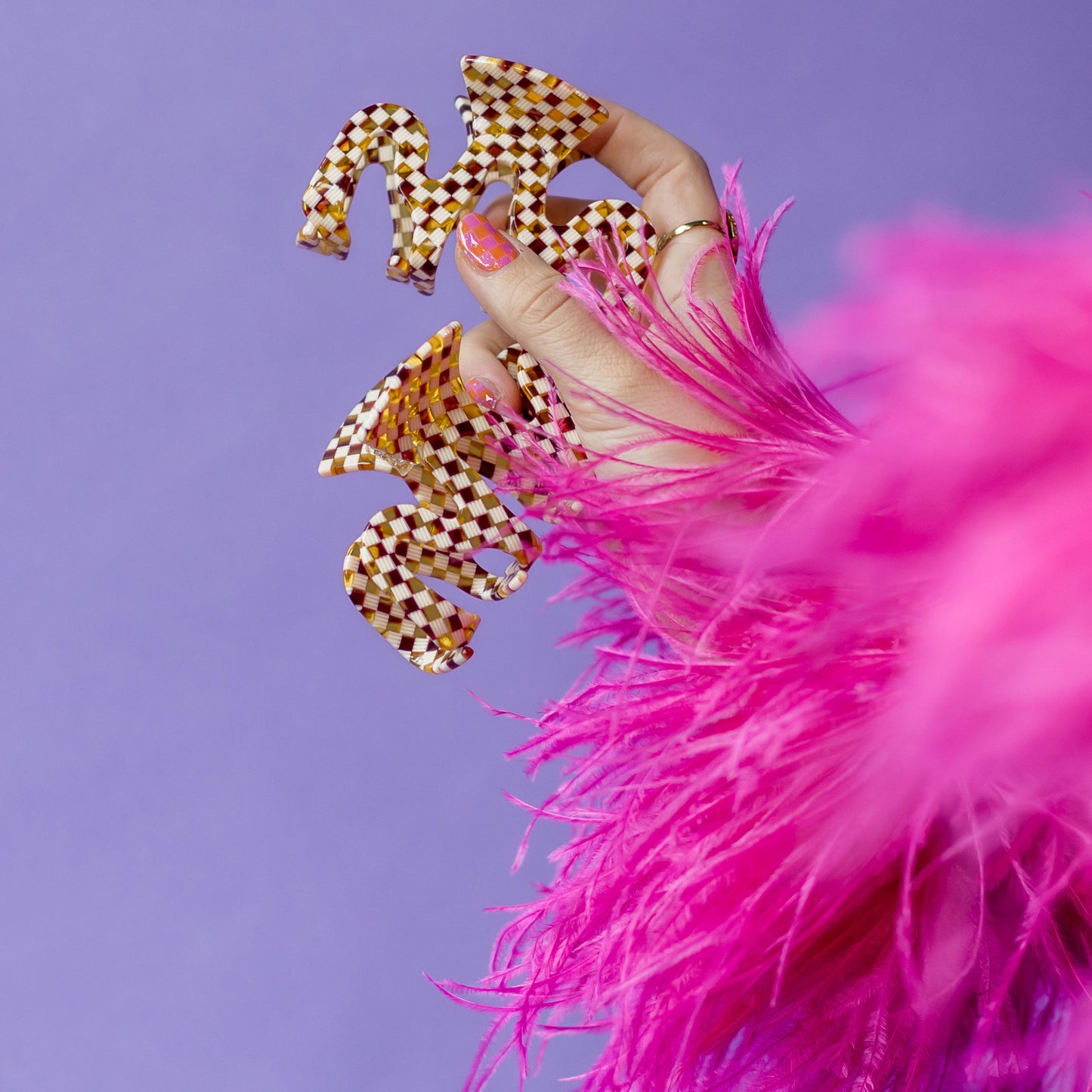 Pre-order- Hairclip Chessboard