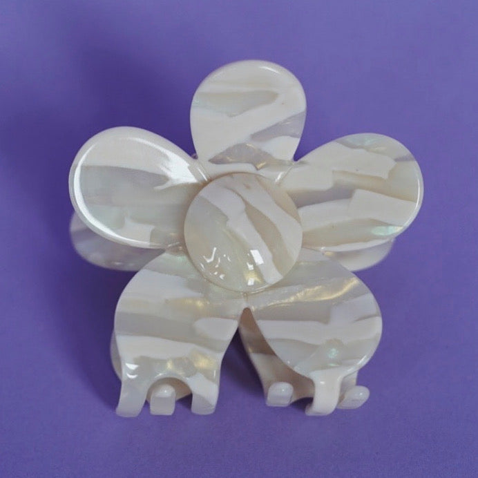 Haarspange Blume – Latte