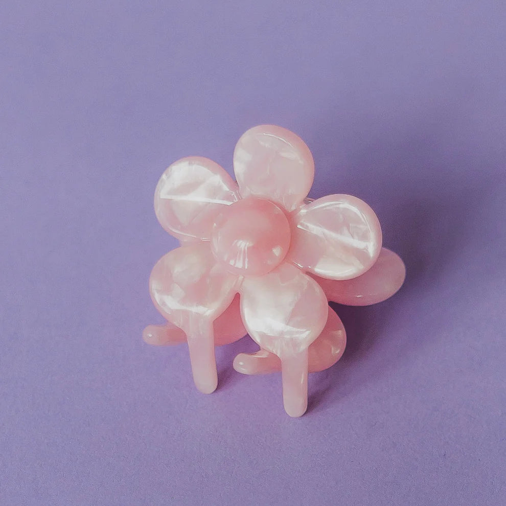 Haarclip flower latte-small