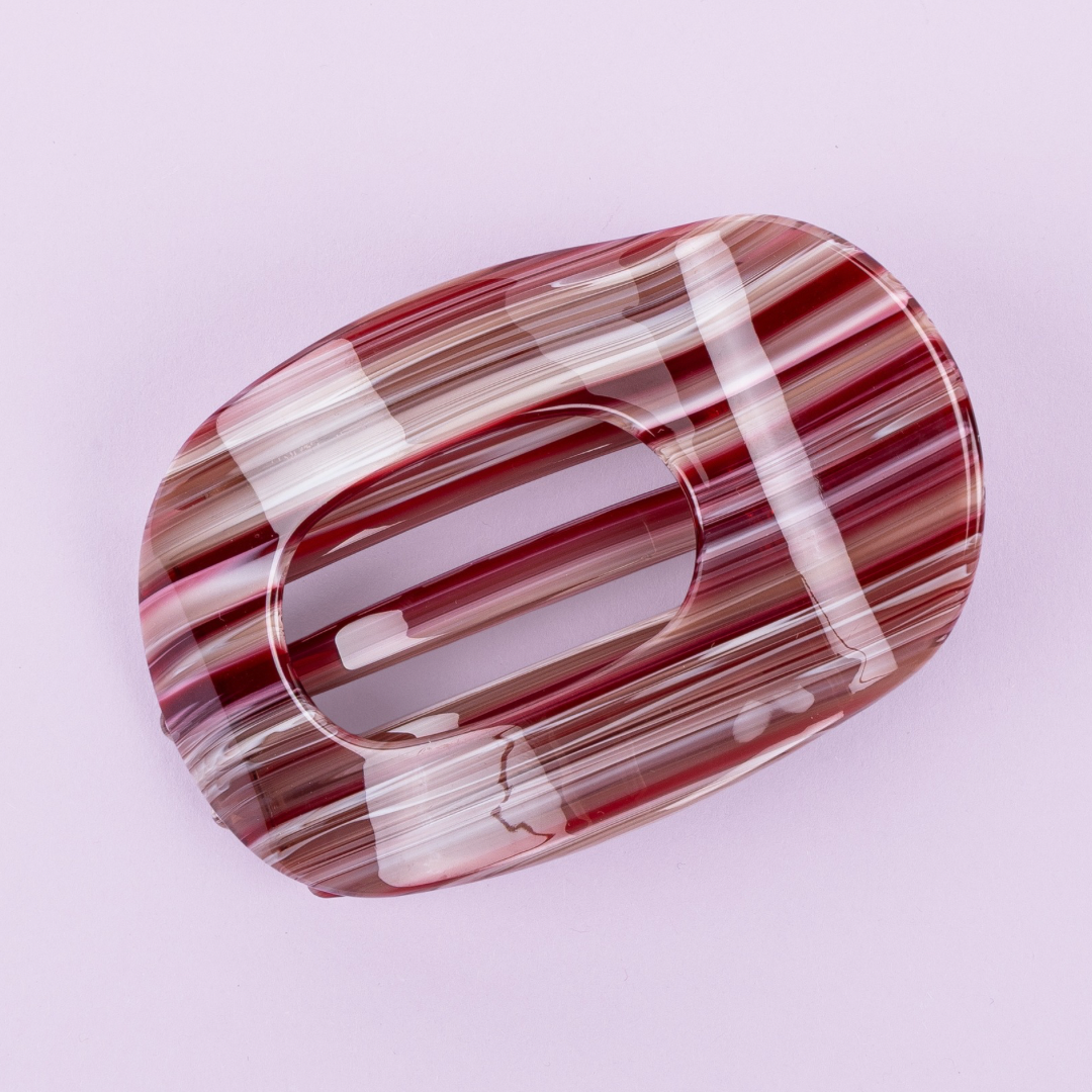Platte haarclip Holly Stripe