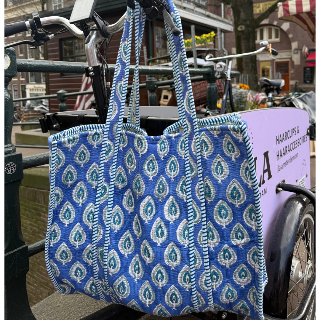 Tote bag - Kobalt blauw - Groen - No.22