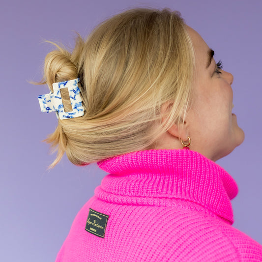 Haarclip Delfts Blue-Medium
