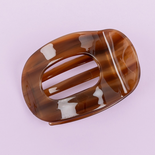 Vorbestellung - Flache Haarspange Braun