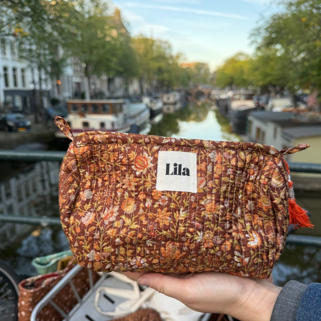 Upcycled tote - no.8 - inclusief toilettas
