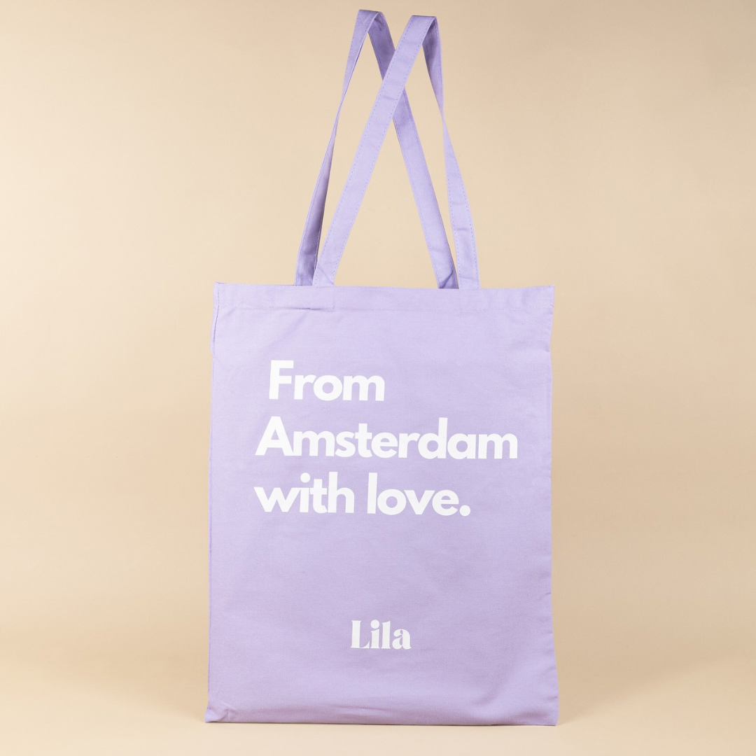 Lila canvas tas