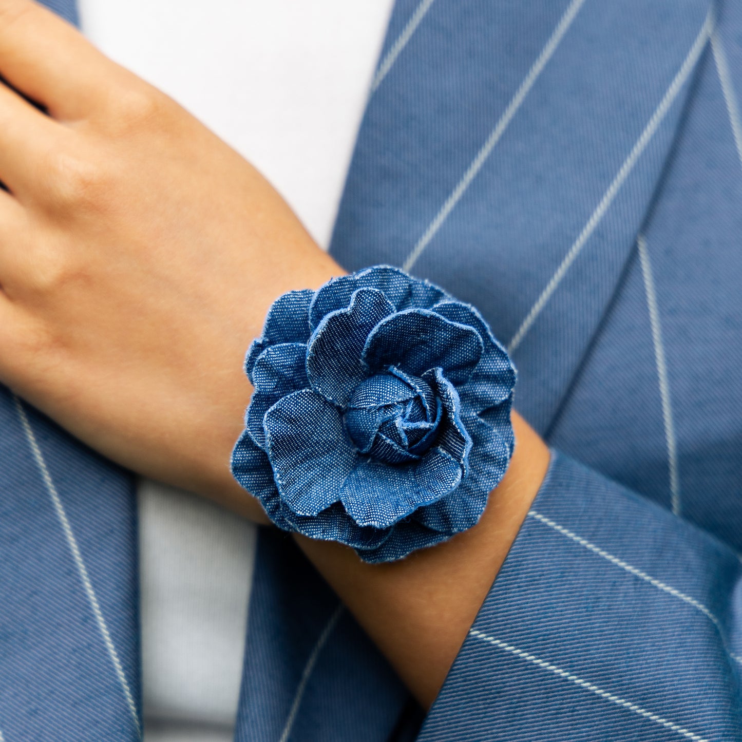 Elastischer Denim Rose