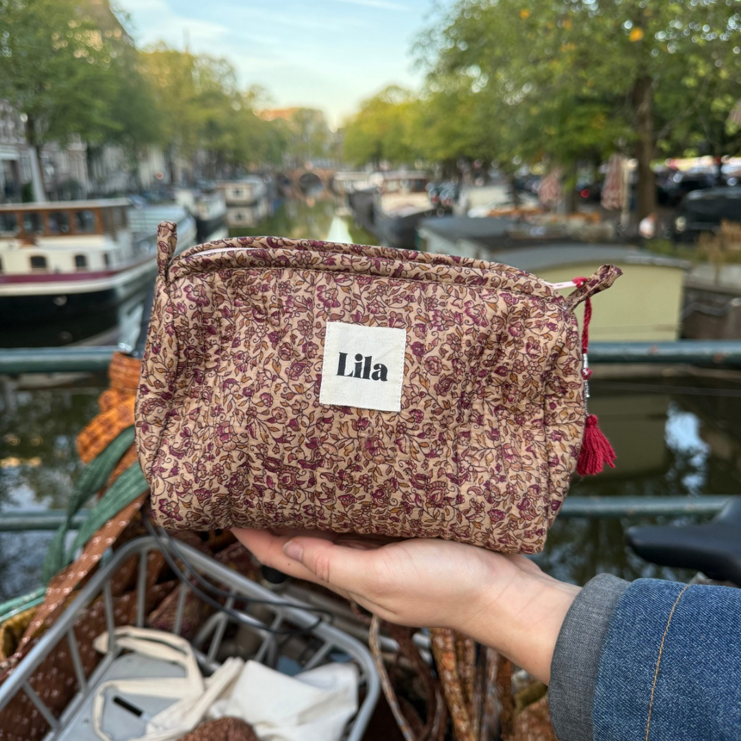 Upcycled tote - no. 6 - inclusief toilettas