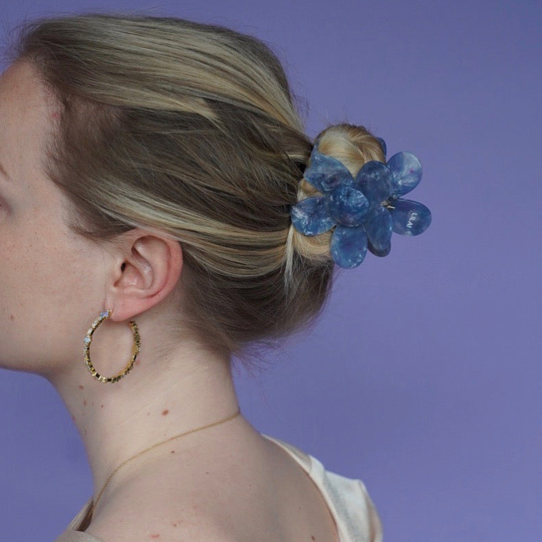 Haarclip Bloem- Ocean