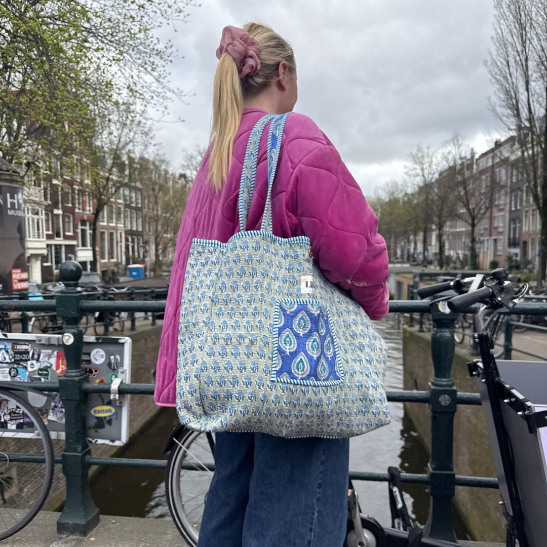 Tote bag - Kobalt blauw - Groen - No.22