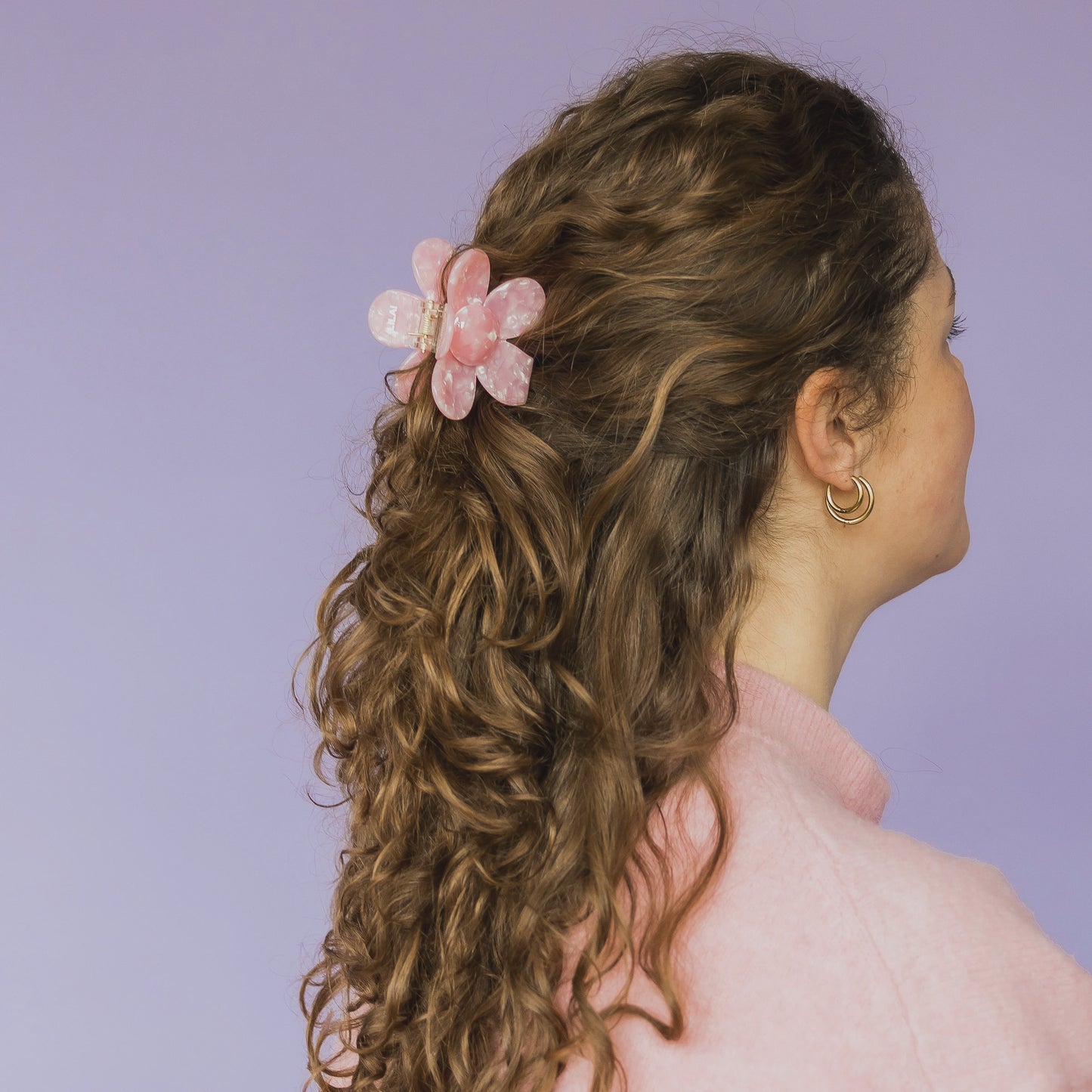 Haarclip Bloem- Roze
