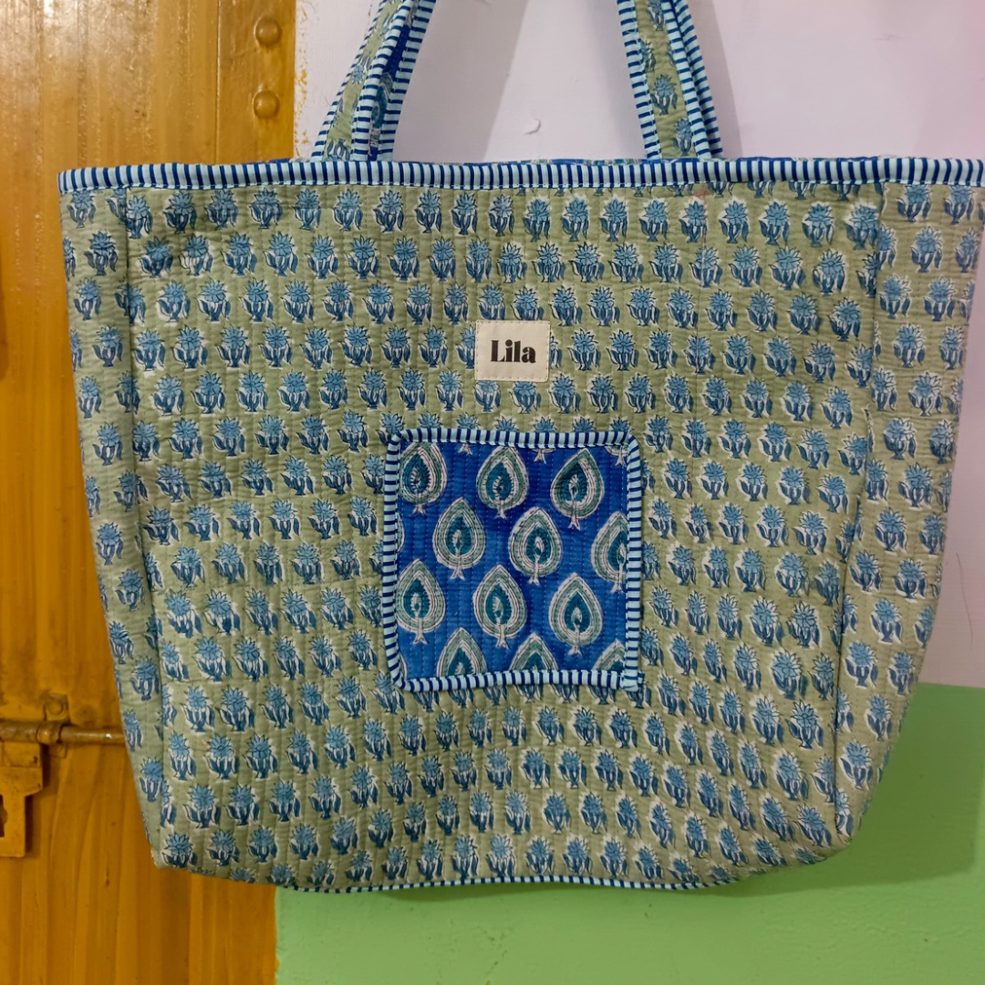 Tote bag - Kobalt blauw - Groen - No.22