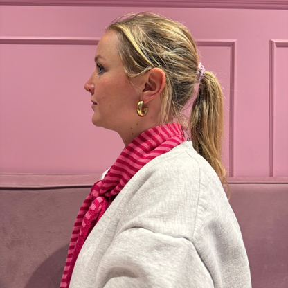 Dreieckstuch – Rosa gestreift – Klein