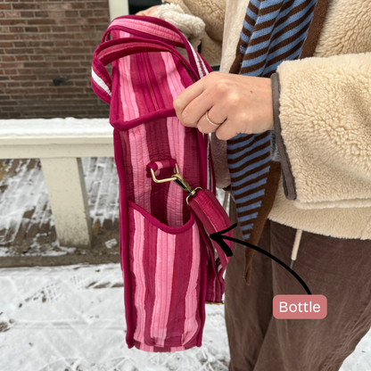 Organized Tote - Burgundy - Stripe - No.1
