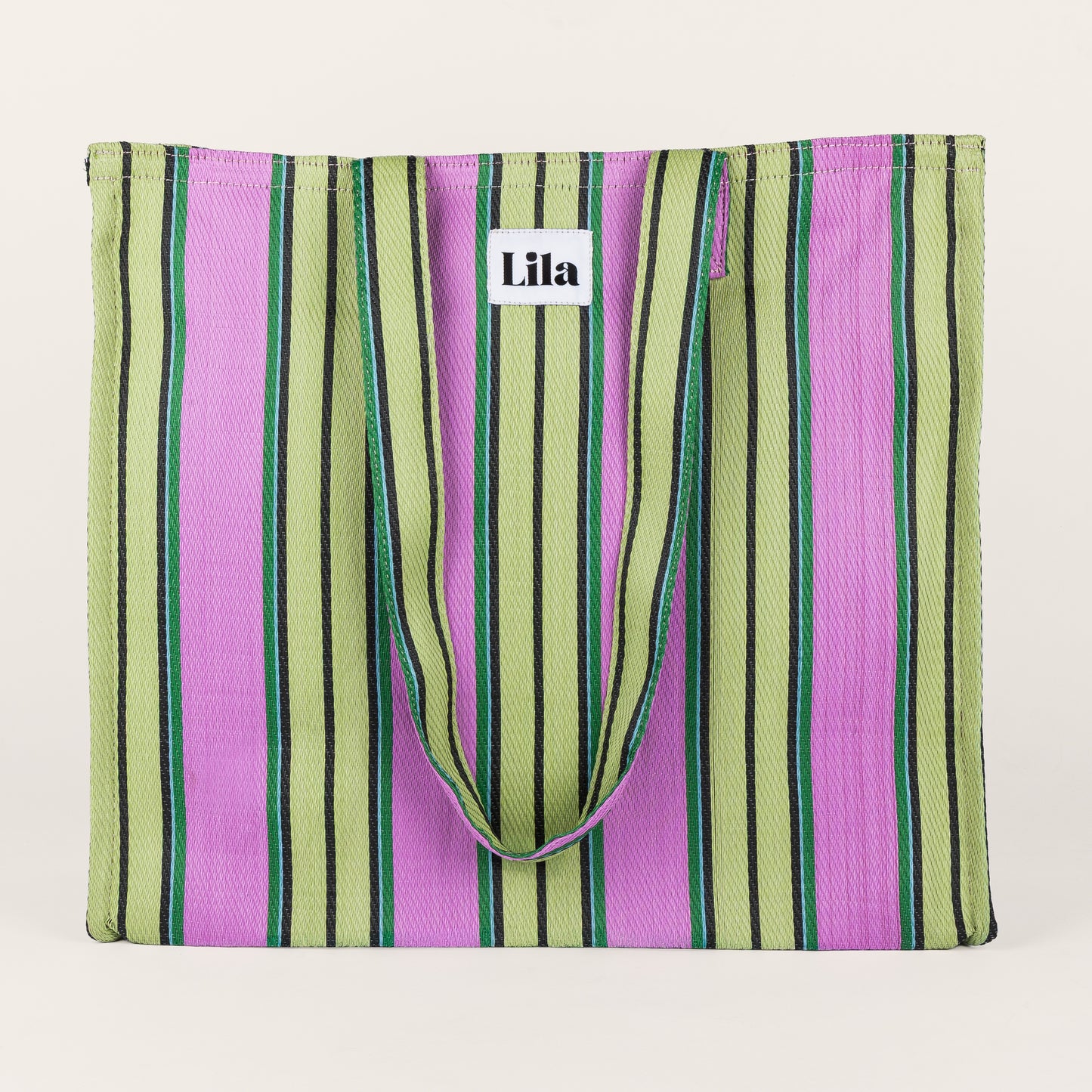 Recycled Nylon Tote - Strawberry Matcha Stripe