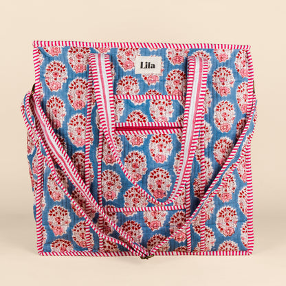 Organisierte Tragetasche – Blau – Rosa – Nr. 3