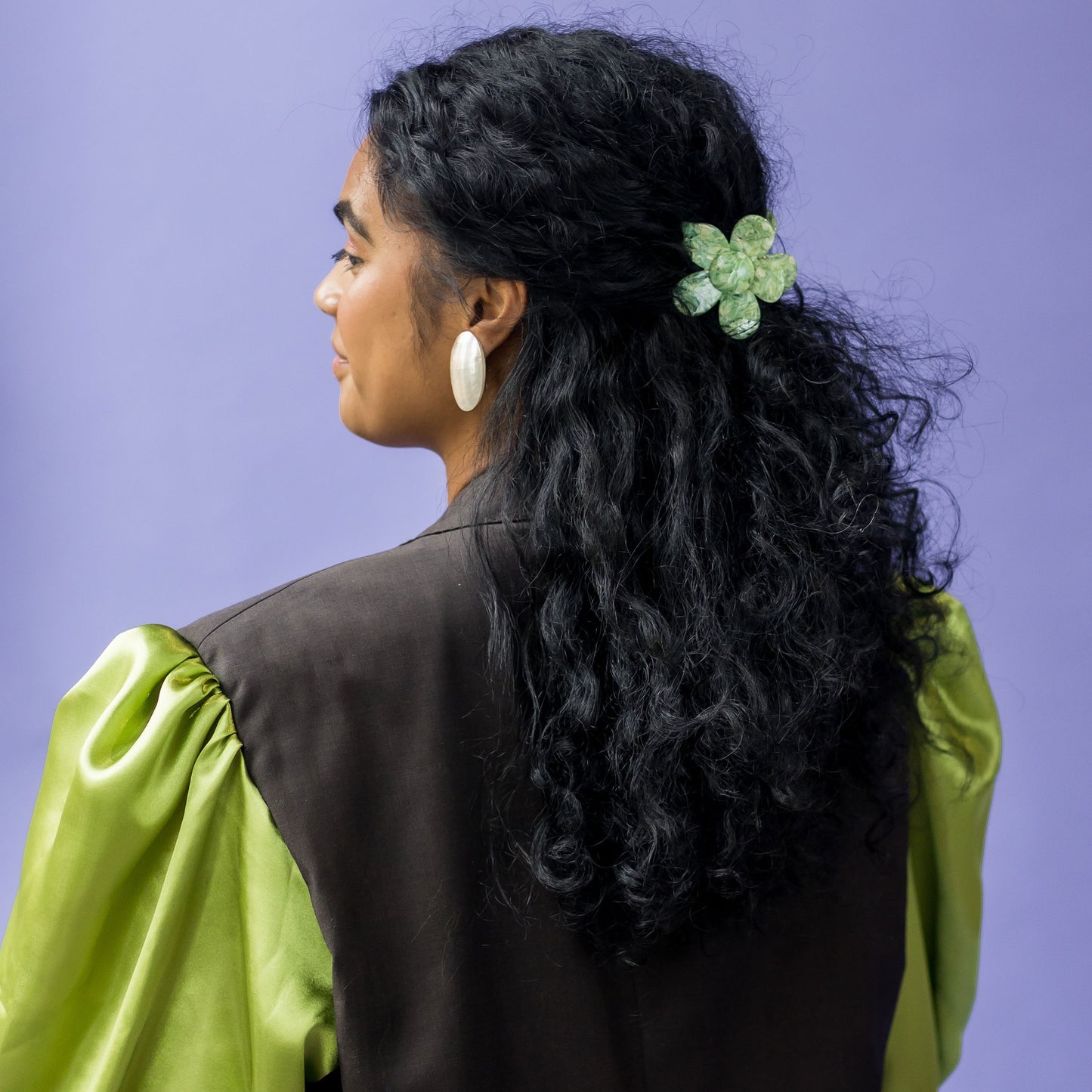 Haarspange Blume – Minze