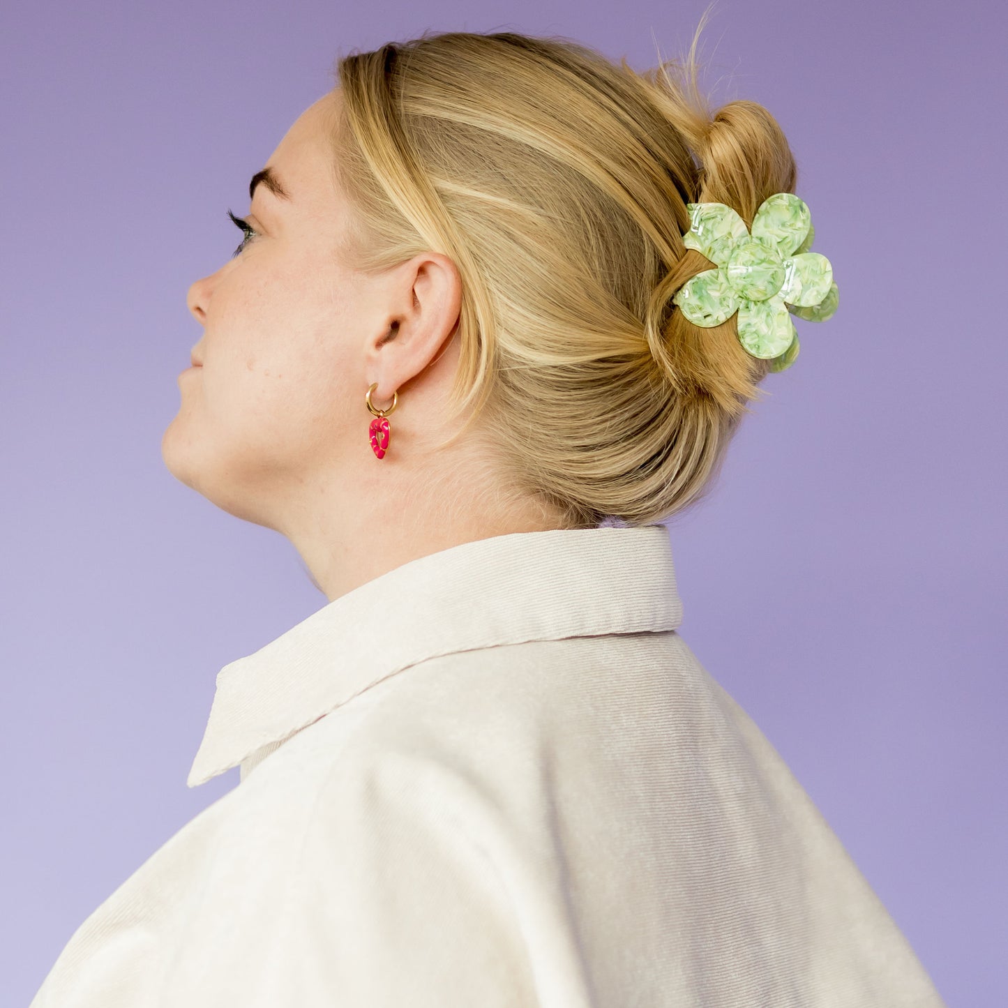 Hair clip Flower- Mint