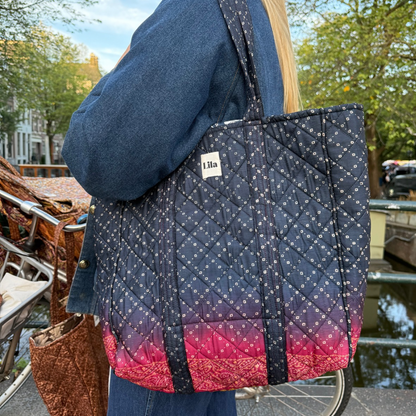 Upcycled tote - no. 11- inclusief toilettas
