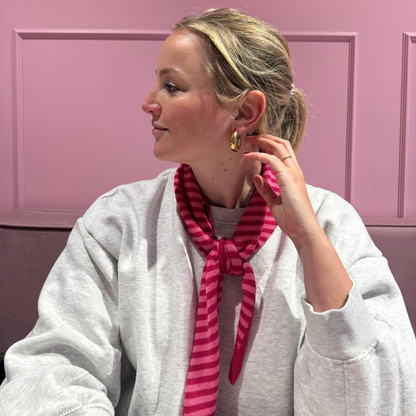 Dreieckstuch – Rosa gestreift – Klein