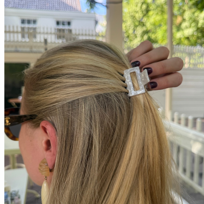 Haarclip Silver Glow
