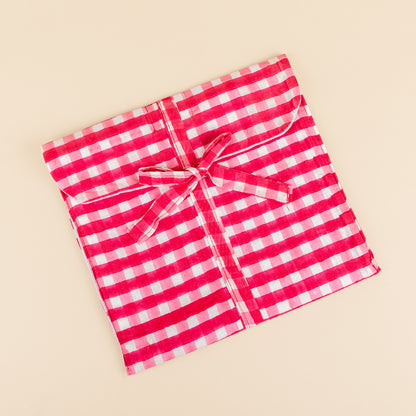 Tote bag - Gingham - inclusief toilettas - Roze - Rits- No.19