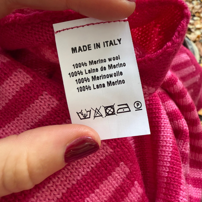 Dreieckstuch – Rosa gestreift – Groß