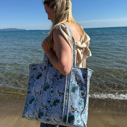 Tote Bag - Light Blue - Gray - No.20