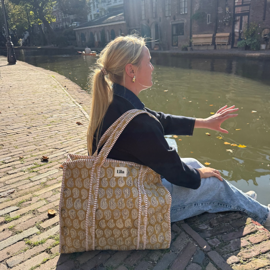 Tote bag - Paisley - Rits- inclusief toilettas -No.1