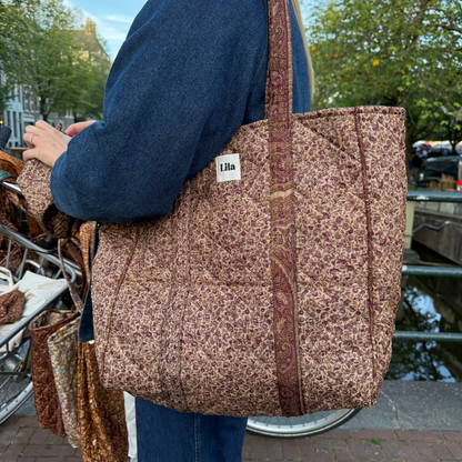 Upcycled tote - no. 6 - inclusief toilettas