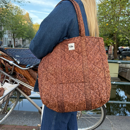 Upcycled tote - no. 12- inclusief toilettas